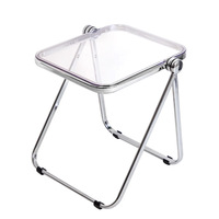 Table d'appoint moderne en acrylique transparent Table de chevet ou table basse pliable pour chambre ou salon