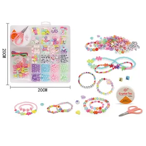 2023热玩具24空间女孩珠宝制作玩具有趣的珠子穿线游戏手镯Diy珠子游戏