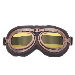 Gafas de Motocicleta con Marco de Cobre, Lentes Esféricas de Policarbonato de Aro Completo, Antivaho, Protección UV, Protección Ocular para Hombres al Aire Libre - Product Image 5