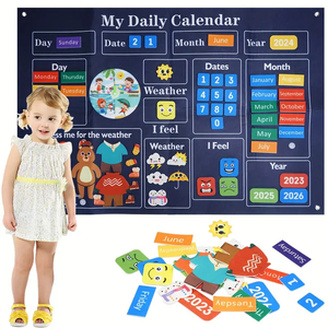 Calendario <span class=keywords><strong>de</strong></span> pared <span class=keywords><strong>de</strong></span> fieltro Juguete interactivo <span class=keywords><strong>de</strong></span> Aprendizaje Temprano Juego <span class=keywords><strong>de</strong></span> tablero ocupado <span class=keywords><strong>de</strong></span> Historia <span class=keywords><strong>de</strong></span> fieltro para jóvenes - Product Image 1