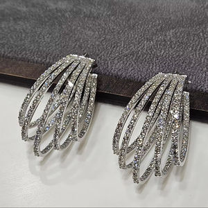 Luxury Round Brilliant Lab Grown Diamond Hip Hop <b>Stud</b> <b>Earrings</b> for Women 925 Sterling <b>Silver</b> Gold Plated Fine Jewelry Keepsake - Product Image 5