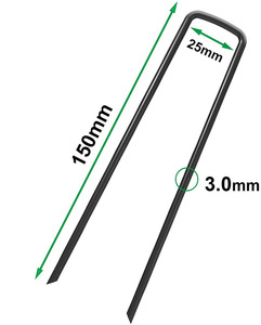 Vườn Pegs Mặt Đất Pegs Mặt Hàng Chủ Lực Phong Cảnh Cỏ Cổ Phần 6 Inch 11 Đo Bãi Cỏ Thép U Pins Đảm Bảo Che Phủ Mặt Đất - Product Image 4
