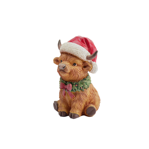 Mini Scottish Highland Cow resin Craft giáng sinh kỳ nghỉ Nguồn cung cấp trang trí kỳ nghỉ món quà điêu khắc - Product Image 4