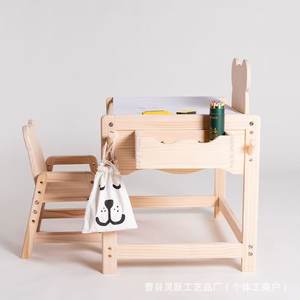 ชุดโต๊ะเก้าอี้เด็กไม้ลิเย่ ปรับระดับความสูงได้ ดีไซน์สไตล์สแกนดิเนเวียน ทำจากไม้เนื้อแข็ง สำหรับเด็กเรียนรู้และวาดภาพ - Product Image 3