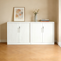 Armoire de classement en acier antirouille à porte roulante, armoire de rangement de bureau en métal à porte à rouleaux pour archives