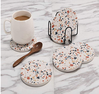 Ensemble de sous-verres en céramique imprimés, fabrication de plus de 10 ans, nouveaux sous-verres en pierre, tapis et supports pour boissons, impression personnalisée, taille ronde, pour la maison, sur mesure