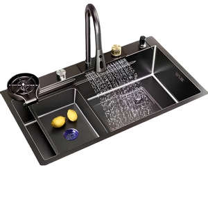 Rubinetto Doccia a Cascata Nero Grigio Bianco Argento per Lavello <span class=keywords><strong>Cucina</strong></span>, Prezzo all'Ingrosso, Acciaio Inossidabile 304, Dimensioni e Colori Personalizzabili, OEM ODM - Product Image 3
