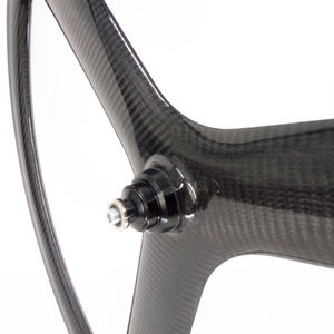 Rueda de carbono <span class=keywords><strong>tubular</strong></span> de 3 radios SOARROCS 700 x 25C de 24.5 mm de ancho, sin cámara, 46 mm de profundidad, 3K brillante, para bicicleta de <span class=keywords><strong>carretera</strong></span> y pista - Product Image 4