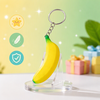Porte-clés anti-stress en forme de banane en PU avec logo personnalisé, simulation de fruit, cadeau promotionnel publicitaire, image de marque d'entreprise YLX