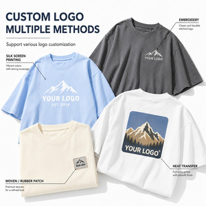 Camiseta de Hombre Personalizada con Logotipo, 220 g/m², 100% Algodón, Corte Holgado, Estilo Urbano, Tallas M-4XL, Color Azul Cielo, Venta al Por Mayor - Product Image 2