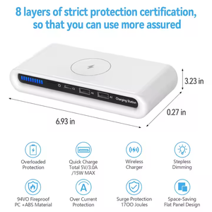 タイプC <span class=keywords><strong>USB</strong></span> 15W ユニバーサルモバイルフォン多機能高速デスクトップ充電ステーション 4 in 1 マルチポートワイヤレス充電器 - Product Image 3