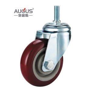 Mittelgroße Lenkrollen 3/4/5 Zoll PU/PVC mit Eisenplatte für Möbel und Transportwagen - Product Image 4