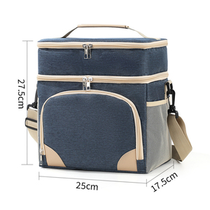 Bolsa Térmica para Picnic al por Mayor, Bolsa Refrigerante Aislada <span class=keywords><strong>de</strong></span> Doble Capa <span class=keywords><strong>de</strong></span> Tela Oxford con Compartimentos Dobles y Correa Ajustable - Product Image 5