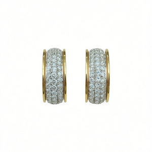 Orecchini E2993 Bicolore con Diamanti, Oro Massiccio 18K, Diamanti Naturali Taglio Brillante Rotondo Certificati GIA, Lusso per Uso Quotidiano Femminile - Product Image 1