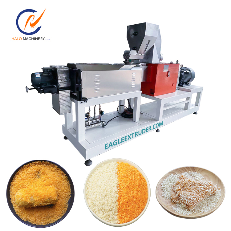 High Capacity Electric Stainless Steel Panko Breadcrumbs Extruder Machine Line Snack Puffed Bread Crumbs Making