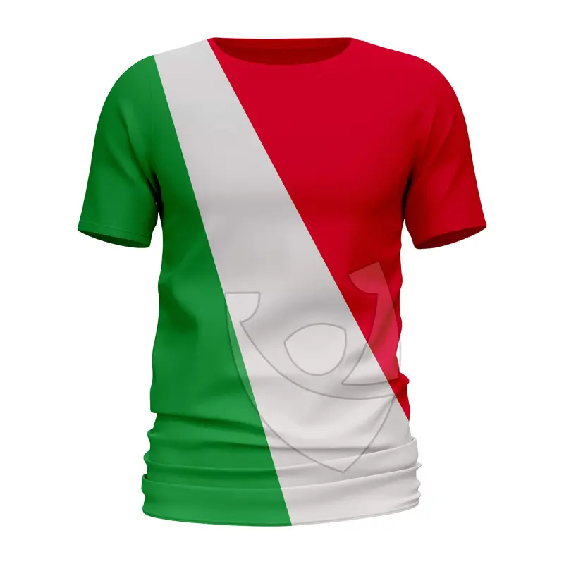 2022 รุ่นล่าสุดคุณภาพสูง 100% โพลีเอสเตอร์ขนาดเต็มเสื้อยืดธงชาติอิตาลีพร้อมการพิมพ์ดิจิตอล