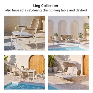 Set Lounge <span class=keywords><strong>da</strong></span> <span class=keywords><strong>Giardino</strong></span> Moderno in Rattan per Esterni con Tavolino <span class=keywords><strong>da</strong></span> Caffè per Villa e Hotel - Product Image 6