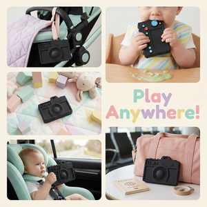 Meilleurs jouets pour les bébés de 3 <span class=keywords><strong>mois</strong></span>, cadeaux d'anniversaire, jouets sensoriels en silicone en forme d'appareil photo, jouets amusants, cadeaux pour bébés - Product Image 3