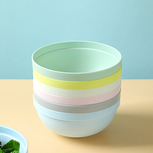 Ensemble <span class=keywords><strong>de</strong></span> 6 bols en plastique empilables aux couleurs pastel, résistants aux chocs et lavables au lave-vaisselle, pour enfants et adultes - Product Image 5