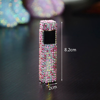 Nouveau briquet rechargeable électronique de luxe en strass USB diamant coupe-vent