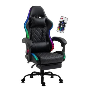 <span class=keywords><strong>Silla</strong></span> para juegos RGB con respaldo reclinable de 180 grados al por mayor <span class=keywords><strong>Silla</strong></span> para jugadores con luz de control remoto y luz LED RGB de cuero negro - Product Image 4