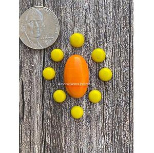 Conjunto de racimo de Rosarita naranja y amarillo vibrante, piedras preciosas sueltas para hacer joyas, anillos artesanales, pendientes y hechos a mano personalizados - Product Image 4