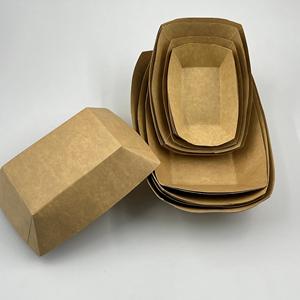 Kraft <b>Paper</b> Eco-Friendly Boat <b>Tray</b> Takeaway Chips Street Snack Food Packaging <b>Tray</b> - Product Image 4