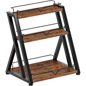 Étagère à épices en bois à 3 niveaux avec poignée, organisateur de comptoir multifonctionnel pour le rangement - Product Image 5