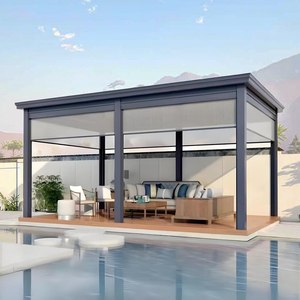 Pérgola Moderna de Lujo para Exteriores, de Aluminio, con Techo de Láminas Motorizadas, para Entretenimiento en Salas de <span class=keywords><strong>Ajedrez</strong></span> y Cartas - Product Image 6