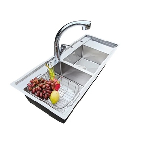 Nouvelle Évier de Cuisine Personnalisable en Acier Inoxydable 304 avec Deux Trous et Double Bac - Product Image 3