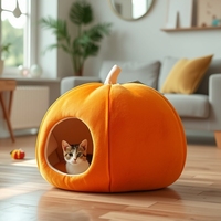 Lit pour chat et chien de style Apple, en tissu, chaud pour l'hiver, design nid douillet, durable et portable