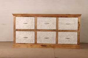 Solid Wood <b>Storage</b> <b>Sideboard</b> Cabinet with Adjustable Shelves and Drawers for Dining Room Living Room Home Furniture OEM ODM - Product Image 2
