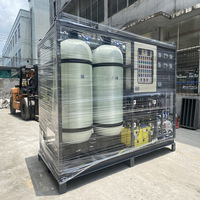 Instalasi Desalinasi Air Laut Industri Sistem Pengolahan Air Reverse Osmosis (RO) 50000L/Hari Kontrol Layar Sentuh Otomatis PLC