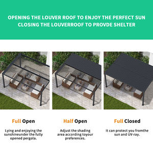 Pérgola Motorizada Personalizable <span class=keywords><strong>de</strong></span> Aluminio con Revestimiento en Polvo, Resistente a la Intemperie, para Patio, Jardín y Cocina al Aire Libre - Product Image 4