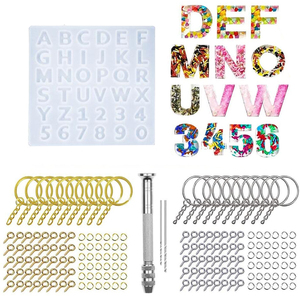 324pcs Letter Number Molds Alphabet Resin Silicone Molds Kit Molde de Resina for Keychain Resin Crafts