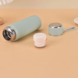 Custom Logo Outdoor Drinking Double Wall Stainless Steel Bullet Shape Thermos Flask Water <b>Bottle</b> Tumbler With Rope - Product Image 4