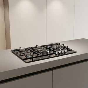 Cocina de <span class=keywords><strong>Gas</strong></span> Empotrada de 5 Quemadores con Placa de Vidrio y Hierro Fundido, Compatible con GLP/GN, Encendido Automático, Ahorro de Energía, para el Hogar - Product Image 2