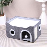 Lit apaisant pliable pour chat, cachette, maison interactive, nid, griffoir