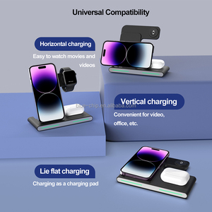 3 trong một tốc độ mới Tai nghe mạch văn phòng bàn tổ chức 15W nam châm Pad nhận không dây sạc với bộ sạc đứng - Product Image 4