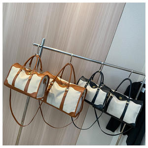 Bolso de Viaje para Mujer Jinghong, Bolso de Mano Vintage, Bolso de Fitness, Bolso de Hombro Único, Bandolera, de Nailon, Cuero PU, Lona de Algodón - Product Image 4