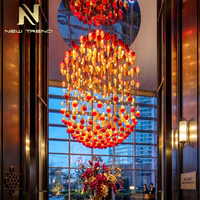 Lustre en cristal LED sur mesure, non standard, pour la décoration intérieure, idéal pour les halls d'hôtel, les escaliers