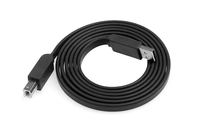 Cable plano negro USB 2,0 de alta velocidad Extensión de 1,5 m para escáner e impresora de etiquetas 5A Corriente macho B macho