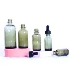 Flacon compte-gouttes d'huile essentielle en verre cosmétique de haute qualité de 15ml 30ml 50ml avec compte-gouttes en verre