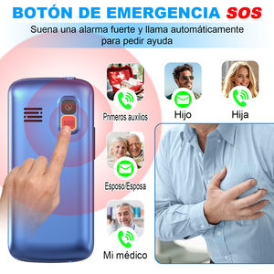Téléphone 4G LTE pour seniors avec grande batterie, double carte SIM, appareil photo, radio FM, bouton SOS, prise en charge de l'espagnol, design à clapet, station de charge - Product Image 5