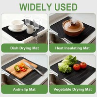 Tapis de séchage de vaisselle antidérapant et résistant à la chaleur, grand format, réutilisable, pour comptoir de cuisine - Nouveauté 2026, Vente Flash
