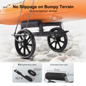 Chariot de transport pour kayak et canoë Yonk, chariot tout-terrain robuste et durable avec roues sans chambre à air de 15 pouces, chariot pour kayak - Product Image 2