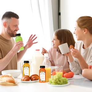 ขวด PET ทรงเหลี่ยมสำหรับบรรจุเครื่องดื่ม ขนาด 250 มล. 350 มล. 500 มล. เกรดอาหาร พร้อมฝาปิด สำหรับบรรจุภัณฑ์เครื่องดื่ม รับทำโลโก้ตามสั่ง - Product Image 5