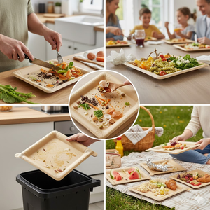 Assiettes jetables 20 pièces 10'' multi-usages réutilisables en papier, 90 % moins de déchets, pour la maison et les repas nomades - Product Image 6
