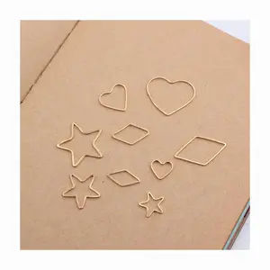 jewelry findings wholesale brass copper gold silver plated geometric heart simple creative pendant earrings making accessories