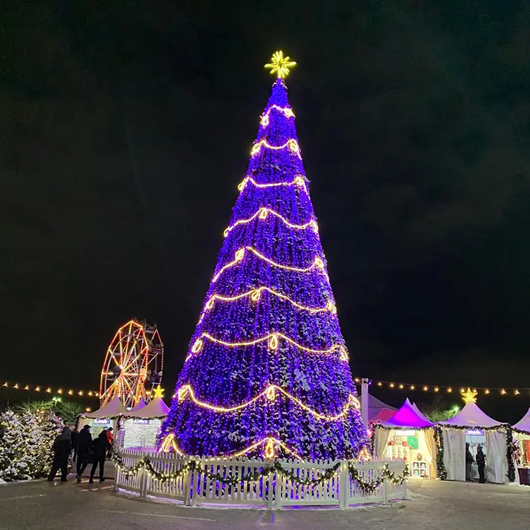 Kunden spezifische Höhe 10m 12m 15m kommerzielle Feiertags anzeige riesiger Weihnachts baum für Einkaufs zentrum Park Innenstadt Weihnachts lichtershow